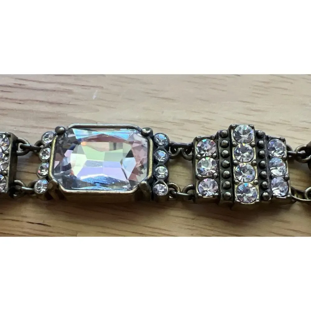 Lia Sophia Bracelet Large & Small Rhinestones‎ Stretch Clasp Dressy Casual